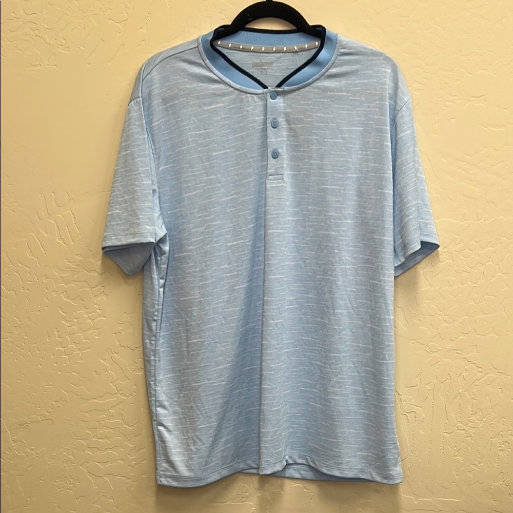 Prince Light Blue Casual Button Down Shirt